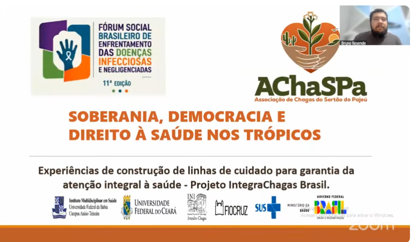 Bruno César de Resende Gois apresentando o Projeto IntegraChagas Brasil em Iguaracy, Sertão do Pajeú, Pernambuco