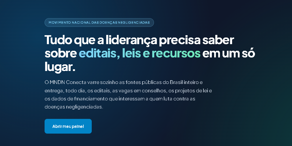 MNDN Conecta: plataforma gratuita reúne editais, leis e dados para lideranças