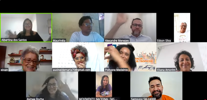 Foto oficial das pessoas participantes da modalidade on-line do 11º Fórum Social Brasileiro