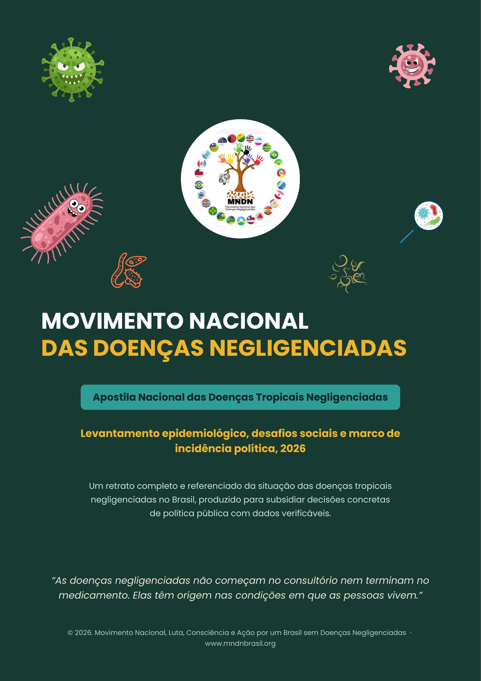 Capa da Apostila Nacional das Doenças Tropicais Negligenciadas 2026, do MNDN
